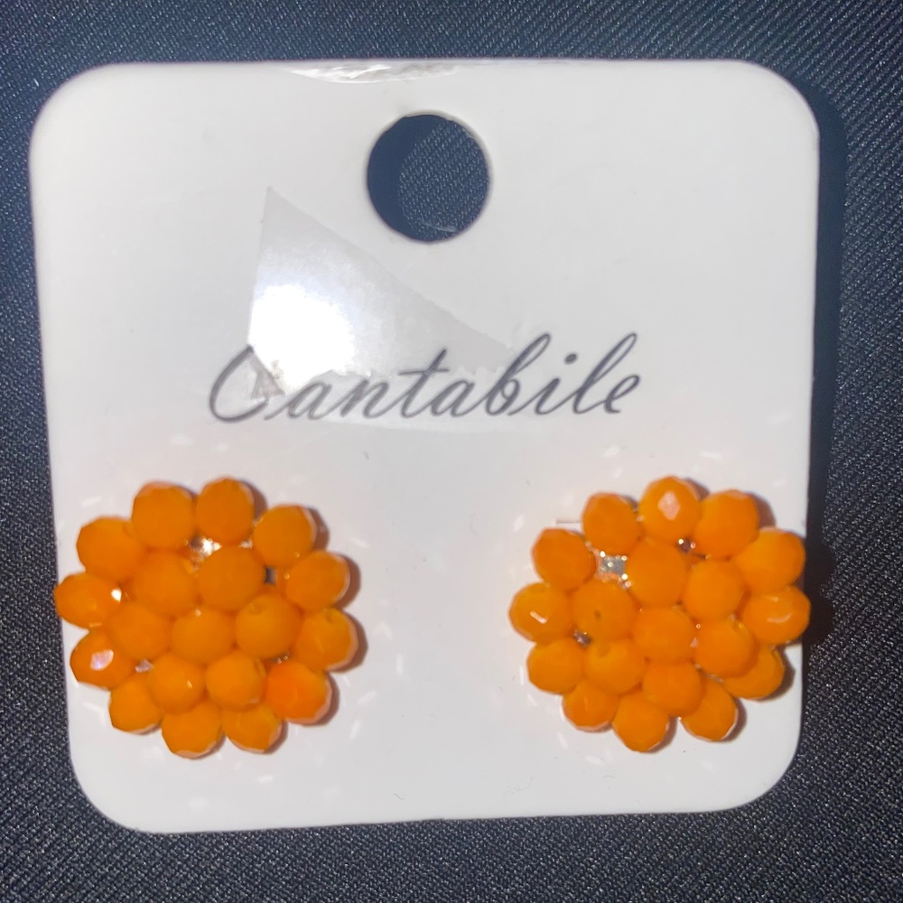 Orange Clustered Earrings